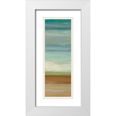 Turquoise Horizons Panel II White Modern Wood Framed Art Print with Double Matting by Coulter, Cynthia