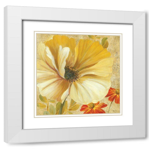 Primavera I White Modern Wood Framed Art Print with Double Matting by Gladding, Pamela