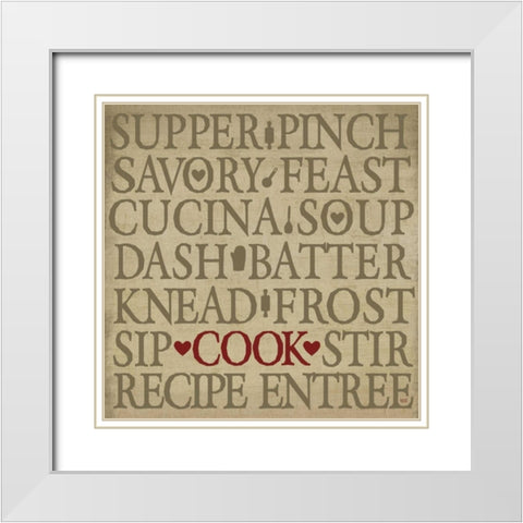 Chefs Words II White Modern Wood Framed Art Print with Double Matting by h.artworks