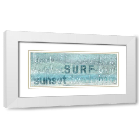 Seascape Sentiment I White Modern Wood Framed Art Print with Double Matting by h.artworks