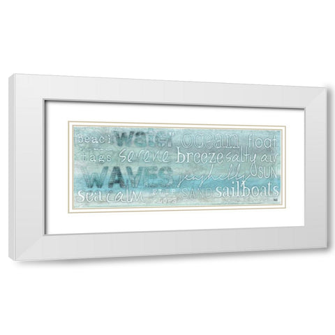 Seascape Sentiment II White Modern Wood Framed Art Print with Double Matting by h.artworks