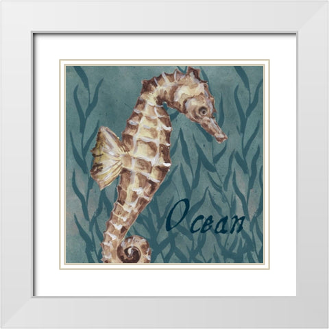 Nautical Critters I White Modern Wood Framed Art Print with Double Matting by Tre Sorelle Studios