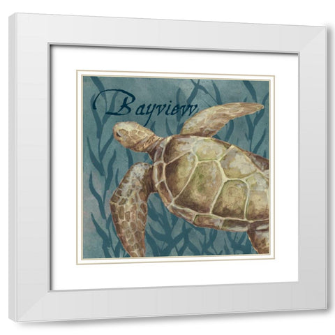 Nautical Critters IV White Modern Wood Framed Art Print with Double Matting by Tre Sorelle Studios