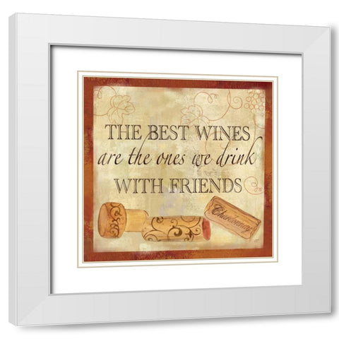 Wine Cork Sentiment II White Modern Wood Framed Art Print with Double Matting by Coulter, Cynthia