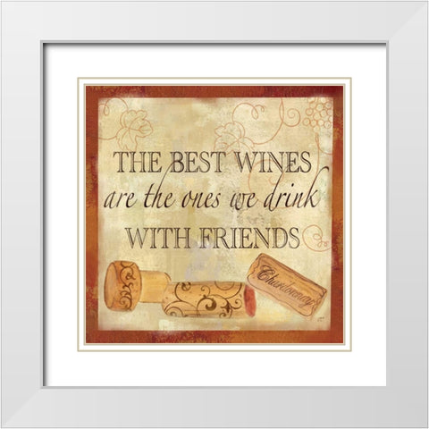 Wine Cork Sentiment II White Modern Wood Framed Art Print with Double Matting by Coulter, Cynthia