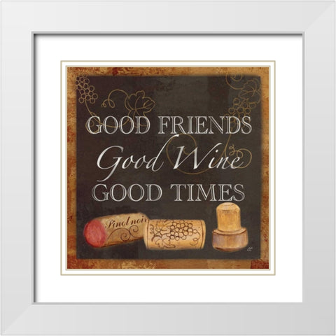 Wine Cork Sentiment III White Modern Wood Framed Art Print with Double Matting by Coulter, Cynthia