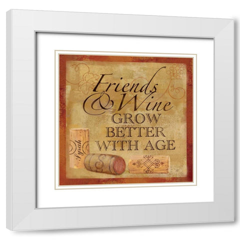 Wine Cork Sentiment IV White Modern Wood Framed Art Print with Double Matting by Coulter, Cynthia