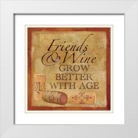 Wine Cork Sentiment IV White Modern Wood Framed Art Print with Double Matting by Coulter, Cynthia