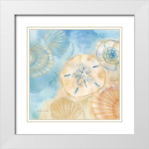 Watercolor Shells III White Modern Wood Framed Art Print with Double Matting by Coulter, Cynthia