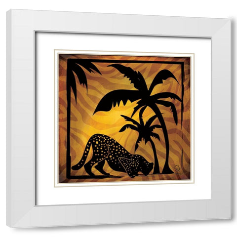 Safari Silhouette I White Modern Wood Framed Art Print with Double Matting by Rivas-Velazquez, Gena