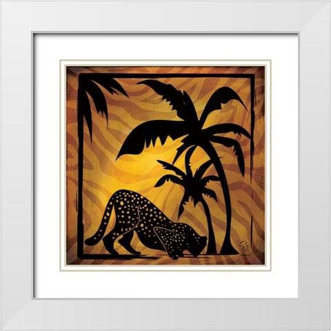 Safari Silhouette I White Modern Wood Framed Art Print with Double Matting by Rivas-Velazquez, Gena