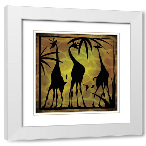 Safari Silhouette III White Modern Wood Framed Art Print with Double Matting by Rivas-Velazquez, Gena