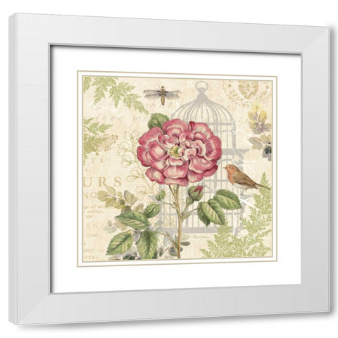 Floral Nature Trail IV White Modern Wood Framed Art Print with Double Matting by Gladding, Pamela