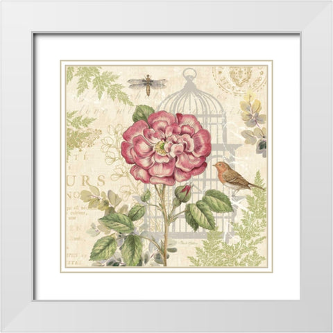 Floral Nature Trail IV White Modern Wood Framed Art Print with Double Matting by Gladding, Pamela