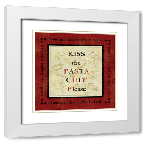 Pasta Sayings III White Modern Wood Framed Art Print with Double Matting by Gladding, Pamela