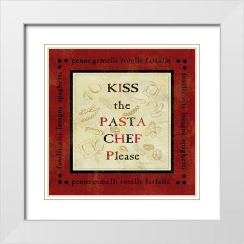 Pasta Sayings III White Modern Wood Framed Art Print with Double Matting by Gladding, Pamela
