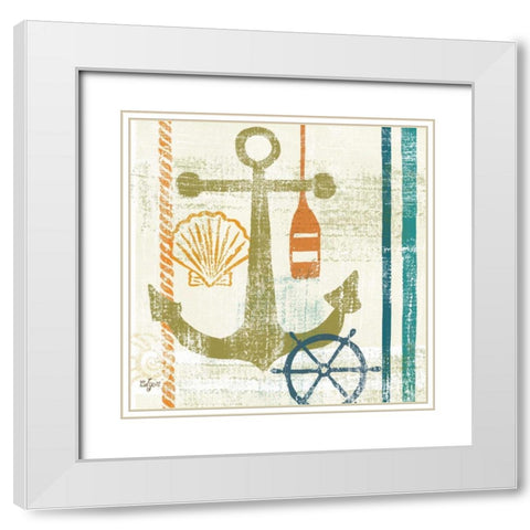 Nautical Brights I White Modern Wood Framed Art Print with Double Matting by Lyon, Rebecca