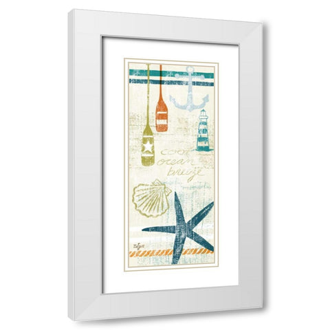 Nautical Brights Panels I White Modern Wood Framed Art Print with Double Matting by Lyon, Rebecca