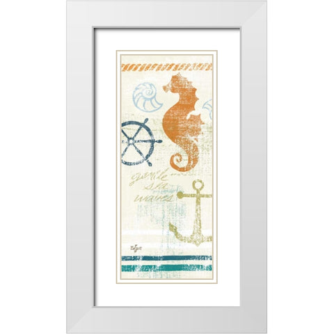 Nautical Brights Panels II White Modern Wood Framed Art Print with Double Matting by Lyon, Rebecca
