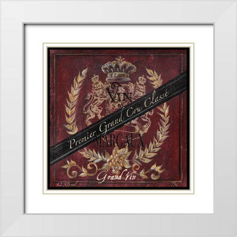 Grand Vin Wine Label IV White Modern Wood Framed Art Print with Double Matting by Tre Sorelle Studios