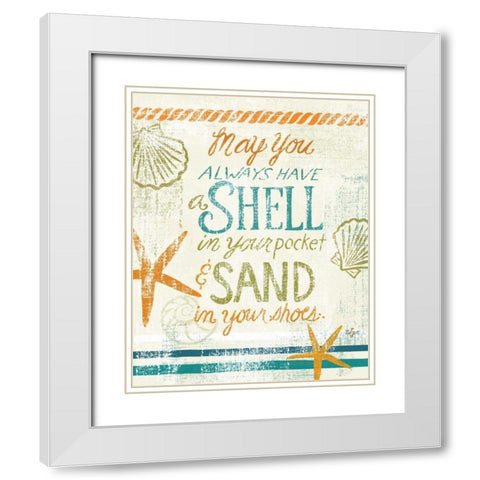 Coastal Sentiment I White Modern Wood Framed Art Print with Double Matting by Lyon, Rebecca