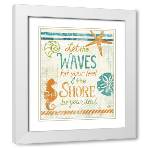 Coastal Sentiment II White Modern Wood Framed Art Print with Double Matting by Lyon, Rebecca