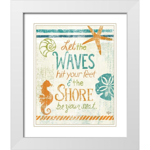 Coastal Sentiment II White Modern Wood Framed Art Print with Double Matting by Lyon, Rebecca