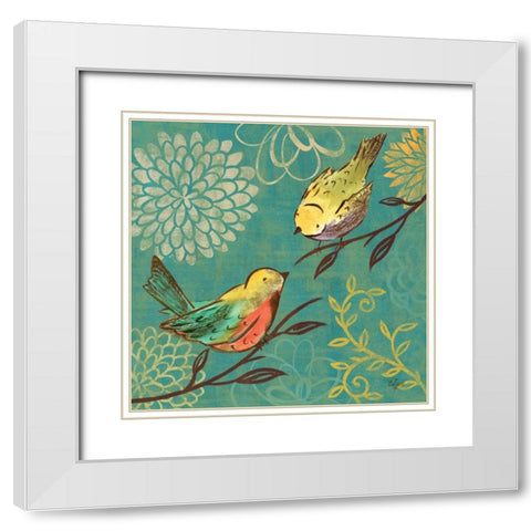 Elegant Chickadee I White Modern Wood Framed Art Print with Double Matting by Lyon, Rebecca
