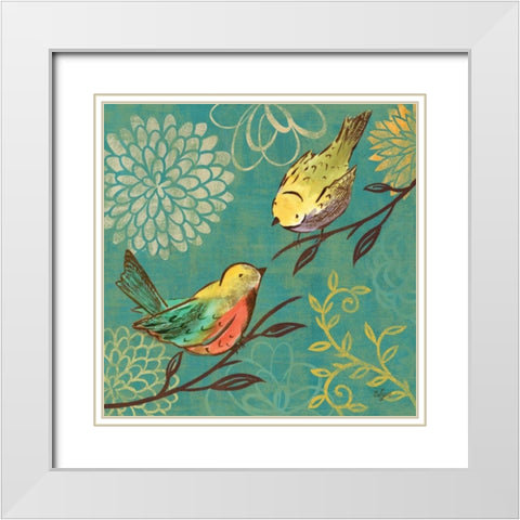 Elegant Chickadee I White Modern Wood Framed Art Print with Double Matting by Lyon, Rebecca