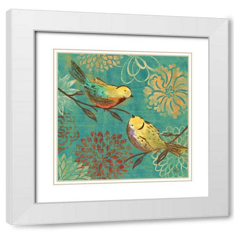Elegant Chickadee II White Modern Wood Framed Art Print with Double Matting by Lyon, Rebecca