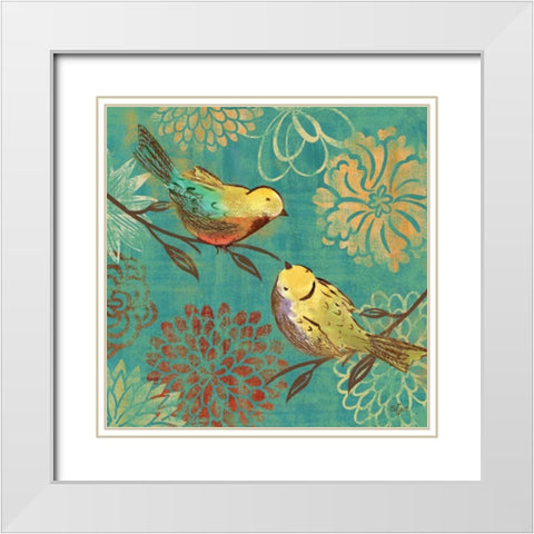 Elegant Chickadee II White Modern Wood Framed Art Print with Double Matting by Lyon, Rebecca