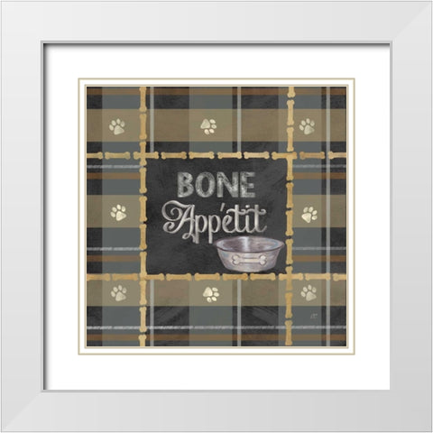Dog Sentiment Plaid I White Modern Wood Framed Art Print with Double Matting by Coulter, Cynthia