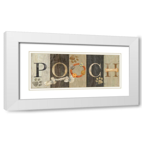 Pooch and Woof Sign I White Modern Wood Framed Art Print with Double Matting by Coulter, Cynthia