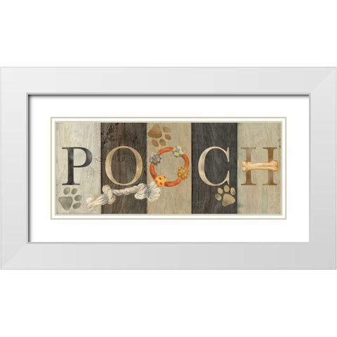 Pooch and Woof Sign I White Modern Wood Framed Art Print with Double Matting by Coulter, Cynthia