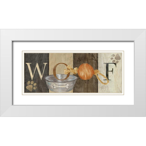 Pooch and Woof Sign II White Modern Wood Framed Art Print with Double Matting by Coulter, Cynthia