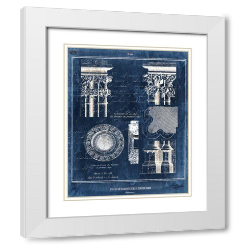 Vintage Blueprints II White Modern Wood Framed Art Print with Double Matting by Tre Sorelle Studios