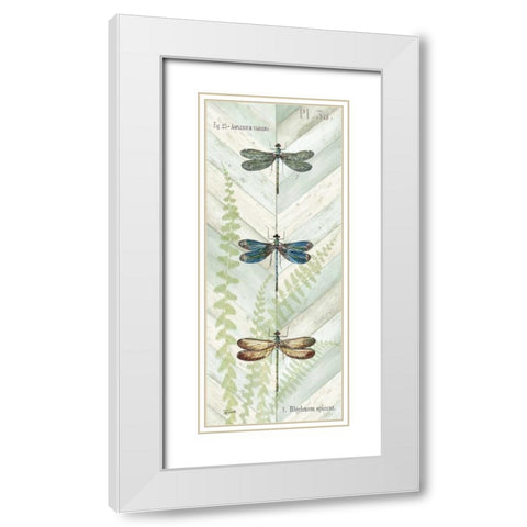 Dragonfly Botanical Panels I White Modern Wood Framed Art Print with Double Matting by Tre Sorelle Studios