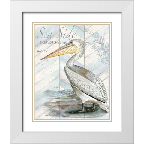 Shore Birds II White Modern Wood Framed Art Print with Double Matting by Tre Sorelle Studios