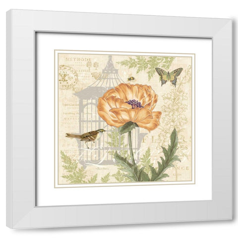 Floral Nature Trail I White Modern Wood Framed Art Print with Double Matting by Gladding, Pamela