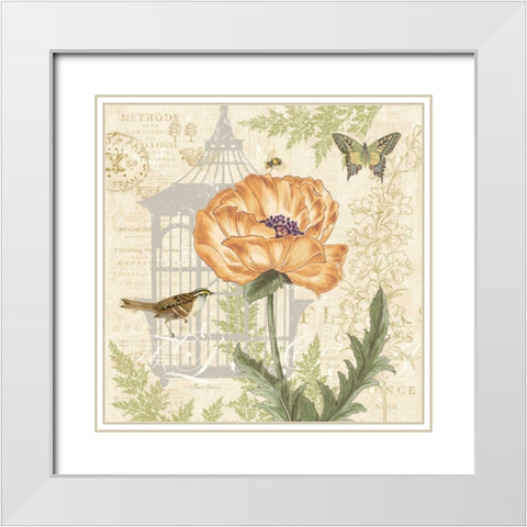 Floral Nature Trail I White Modern Wood Framed Art Print with Double Matting by Gladding, Pamela