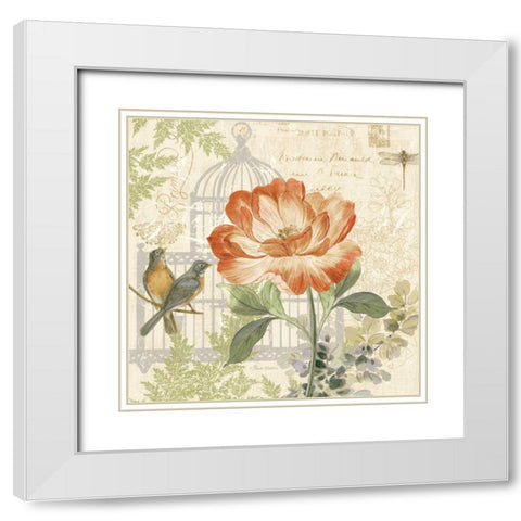 Floral Nature Trail III White Modern Wood Framed Art Print with Double Matting by Gladding, Pamela