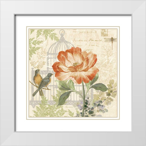 Floral Nature Trail III White Modern Wood Framed Art Print with Double Matting by Gladding, Pamela