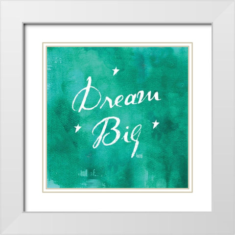 Watercolor Sentiments I White Modern Wood Framed Art Print with Double Matting by h.artworks