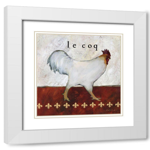 French Country Kitchen I - Le Coq  White Modern Wood Framed Art Print with Double Matting by Dundon, Caitlin
