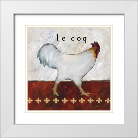 French Country Kitchen I - Le Coq  White Modern Wood Framed Art Print with Double Matting by Dundon, Caitlin