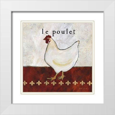 French Country Kitchen II - Le Poulet  White Modern Wood Framed Art Print with Double Matting by Dundon, Caitlin