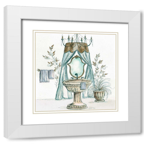French Bath Sketch II - sink White Modern Wood Framed Art Print with Double Matting by Tre Sorelle Studios