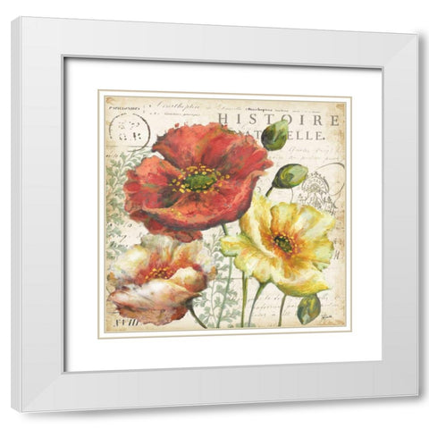 Spice Poppies Histoire Naturelle I White Modern Wood Framed Art Print with Double Matting by Tre Sorelle Studios