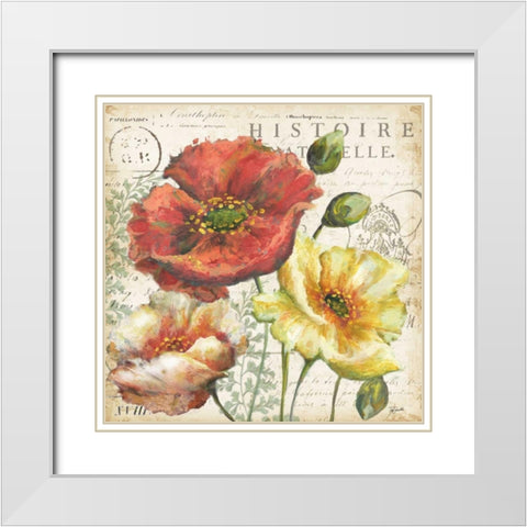 Spice Poppies Histoire Naturelle I White Modern Wood Framed Art Print with Double Matting by Tre Sorelle Studios