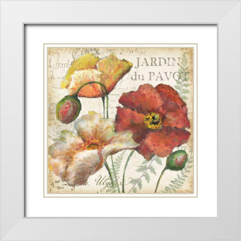 Spice Poppies Histoire Naturelle II White Modern Wood Framed Art Print with Double Matting by Tre Sorelle Studios